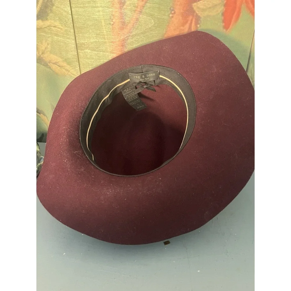 Rag & Bone Women's Fedora Hat Eggplant Purple Wool Size S